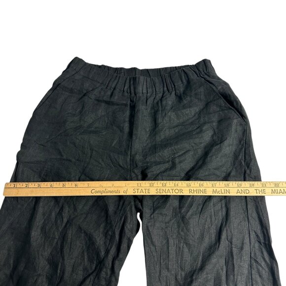 Quince 100% European Linen Pull On Pants Black Small Boho Resort Wear Summer - Picture 12 of 15